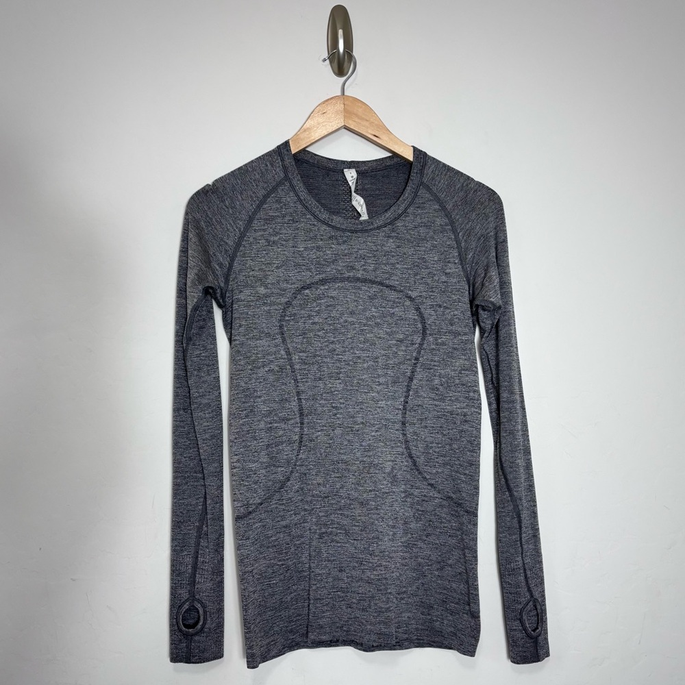 Lululemon Swiftly Tech Long Sleeve Top Glitter Sparkle Gray Size 8